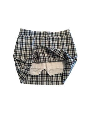 IZOD Golf Skort Shorts Mini Skirt Women’s 12 Multicolor Plaid Zipper Pockets
